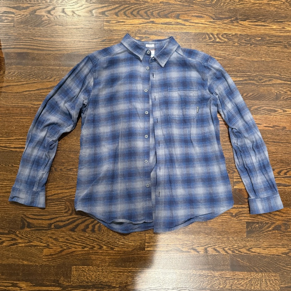 Columbia Men's Blue Plaid Button Down Shirt
